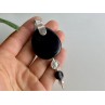 VINTAGE 925 STERLING SILVER BLACK ONYX PENDANT