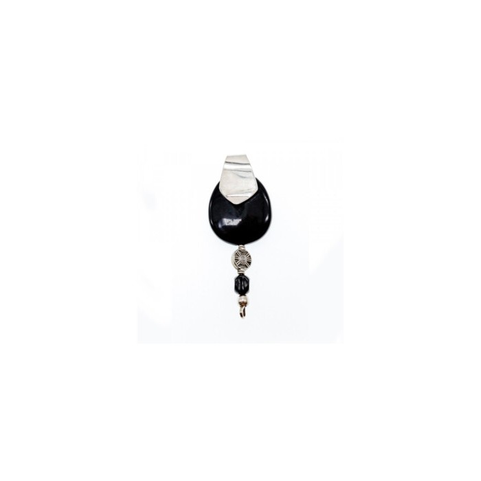 VINTAGE 925 STERLING SILVER BLACK ONYX PENDANT