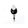 VINTAGE 925 STERLING SILVER BLACK ONYX PENDANT