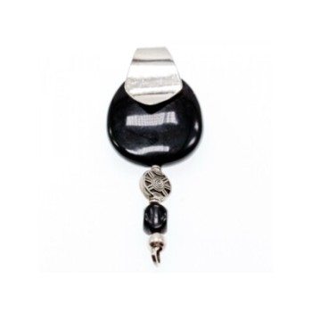 VINTAGE 925 STERLING SILVER BLACK ONYX PENDANT