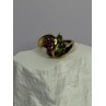 925 Sterling Silver Gold Plated Ruby & Emerald Ring Size 8