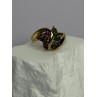 925 Sterling Silver Gold Plated Ruby & Emerald Ring Size 8