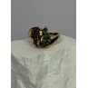 925 Sterling Silver Gold Plated Ruby & Emerald Ring Size 8