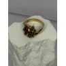 925 Sterling Silver Gold Plated Ruby & Emerald Ring Size 8