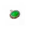 Vintage 925 Sterling Silver Green Agate Pendant