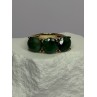 925 Sterling Silver Gold Plated Malachite Ring Size 7