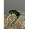 925 Sterling Silver Gold Plated Malachite Ring Size 7