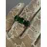 925 Sterling Silver Gold Plated Malachite Ring Size 7