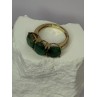 925 Sterling Silver Gold Plated Malachite Ring Size 7