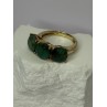 925 Sterling Silver Gold Plated Malachite Ring Size 7
