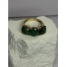 925 Sterling Silver Gold Plated Malachite Ring Size 7