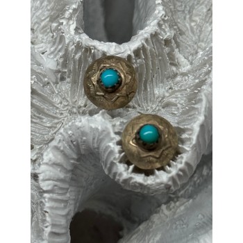 925 Sterling Silver Turquoise Earrings Length 0.4 Inch