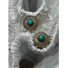 925 Sterling Silver Turquoise Earrings Length 0.4 Inch