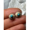 925 Sterling Silver Turquoise Earrings Length 0.4 Inch