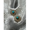 925 Sterling Silver Turquoise Earrings Length 0.4 Inch
