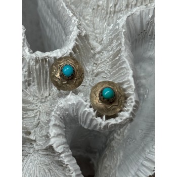 925 Sterling Silver Turquoise Earrings Length 0.4 Inch