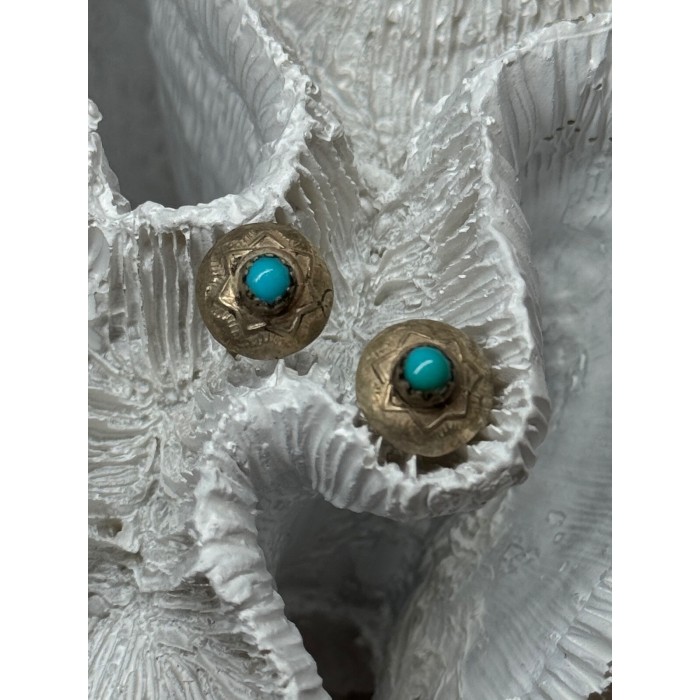 925 Sterling Silver Turquoise Earrings Length 0.4 Inch