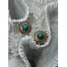 925 Sterling Silver Turquoise Earrings Length 0.4 Inch