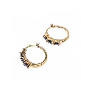925 Sterling Silver Gold Plated Sapphires Earrings