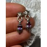 925 STERLING SILVER AMETHYST EARRINGS LENGTH 1 Inch