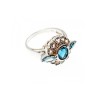 925 Sterling Silver Aquamarine & Goshenite Ring Size 9