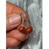 Vintage 925 Sterling Silver Amber Earrings Length 1 Inch