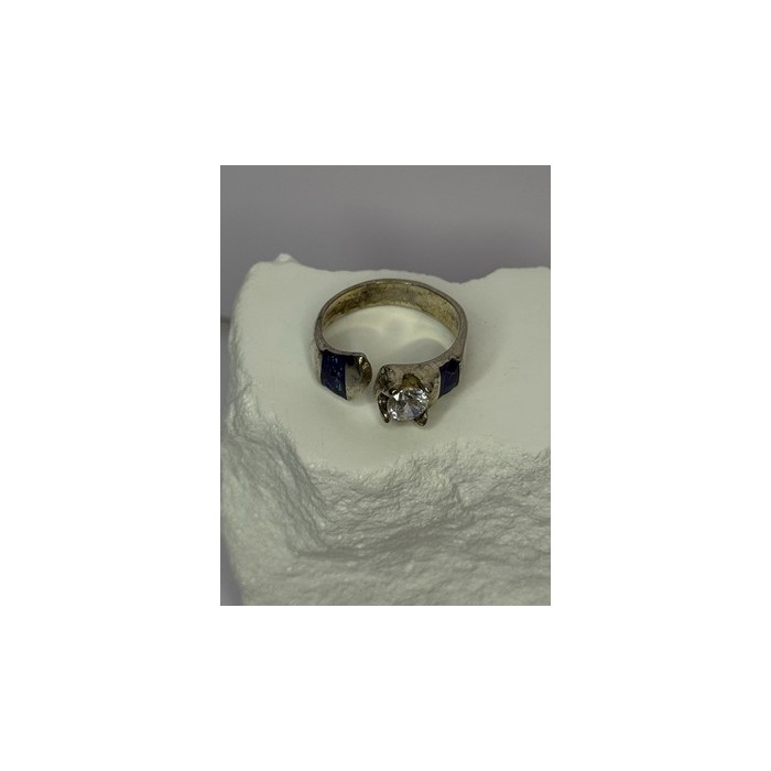 Vintage 925 Sterling Silver Beryl & Opal Ring Size 7