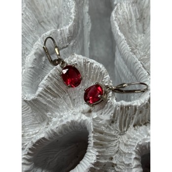 925 Sterling Silver Spinel Earrings Length 1.1 Inch