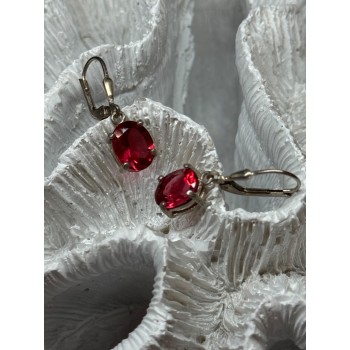 925 Sterling Silver Spinel Earrings Length 1.1 Inch