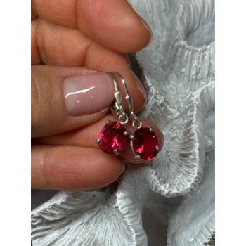 925 Sterling Silver Spinel Earrings Length 1.1 Inch