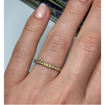 925 Sterling Silver Gold Plated CZ Ring Size 6.5