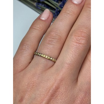 925 Sterling Silver Gold Plated CZ Ring Size 6.5