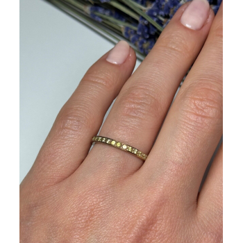 925 Sterling Silver Gold Plated CZ Ring Size 6.5