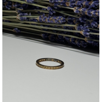 925 Sterling Silver Gold Plated CZ Ring Size 6.5