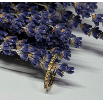 925 Sterling Silver Gold Plated CZ Ring Size 6.5