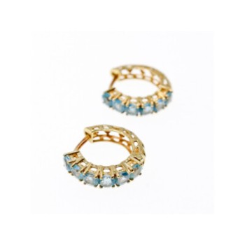14K YELLOW GOLD BLUE TOPAZ EARRINGS