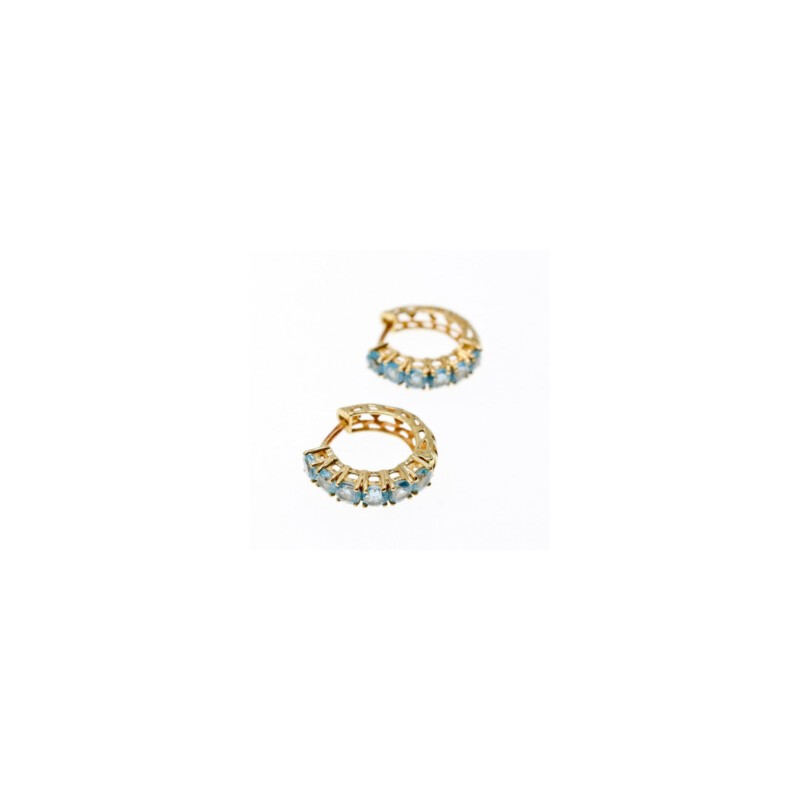 14K YELLOW GOLD BLUE TOPAZ EARRINGS