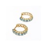 14K YELLOW GOLD BLUE TOPAZ EARRINGS
