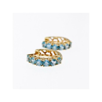14K YELLOW GOLD BLUE TOPAZ EARRINGS