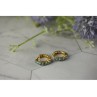14K YELLOW GOLD BLUE TOPAZ EARRINGS