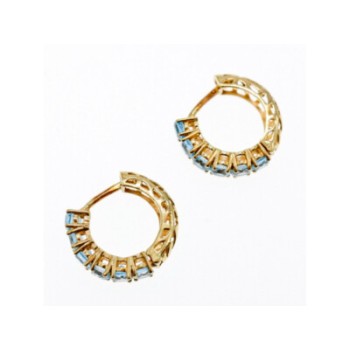 14K YELLOW GOLD BLUE TOPAZ EARRINGS