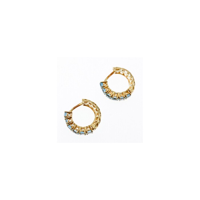 14K YELLOW GOLD BLUE TOPAZ EARRINGS
