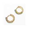 14K YELLOW GOLD BLUE TOPAZ EARRINGS