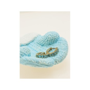 14K YELLOW GOLD BLUE TOPAZ EARRINGS