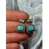 Vintage 925 Sterling Silver Turquoise Earrings Length 0.7 Inch