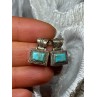 Vintage 925 Sterling Silver Turquoise Earrings Length 0.7 Inch