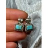 Vintage 925 Sterling Silver Turquoise Earrings Length 0.7 Inch