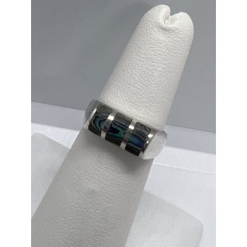 925 Sterling Silver Abalone Ring Size 5