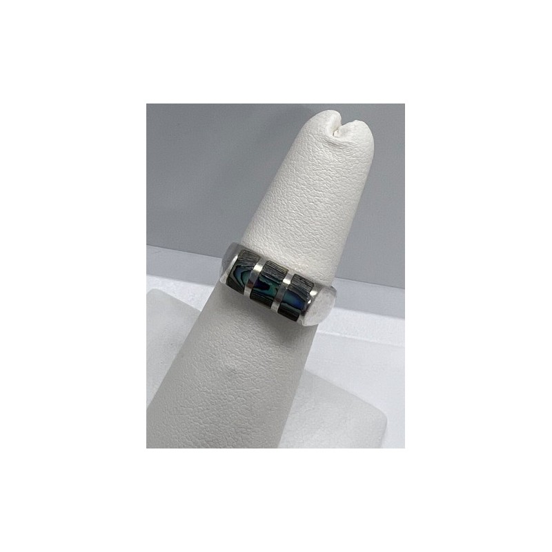 925 Sterling Silver Abalone Ring Size 5