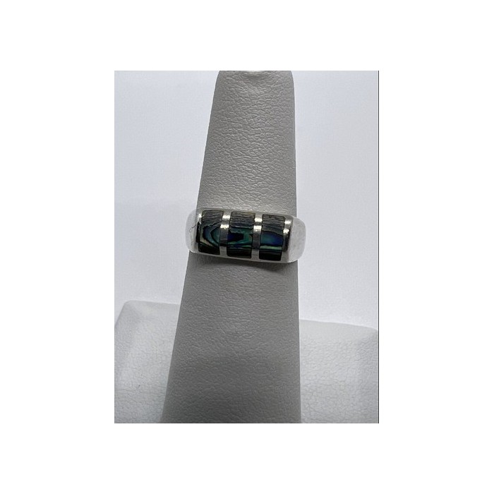 925 Sterling Silver Abalone Ring Size 5